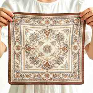 Womens Soft Lightweight Silk <b>Square</b> <b>Scarf</b>, Breathable Floral Neck Bandana, Multi Use Hair & Bag Handle Accessory - Product Image 3