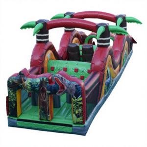 WINWAY 2026 Commercial Dinosaur Inflatable Obstacle Course Bouncy Castle with Large <b>Slide</b> 12x3.4x3.9m 20-Person Capacity for Fun - Product Image 1