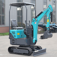 Mini-excavatrice KUUGAO 1T avec godet de 0,03 m³, puissance 7,6/10,1 kW, moteur KOOP/Briggs Stratton, pompe hydraulique Hengli, moteur sur chenilles haute performance