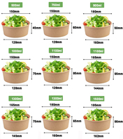 Bols à soupe en papier pour aliments chauds/froids Saladier kraft jetable