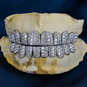 מפעל מותאם אישית גברים נשים התחתון העליון 10k s925 כסף 10k 1418k זהב מוצק vvvs moissanite מעבדה יהלום טבעי שיניים בסדר - Product Image 2