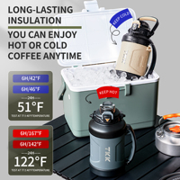 Bouteille d'eau isotherme en acier inoxydable avec logo personnalisé, thermos portable pour le voyage et le camping, grande capacité, utilisation quotidienne