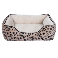 Hochwertiges Flauschiges Luxuriöses Umweltfreundliches Kleines und XL Quadratisches Plüsch-Hundebett mit Einfarbigem Muster und Kartonverpackung