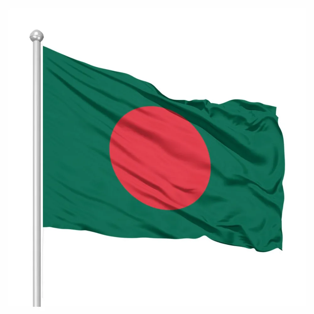 Manufacturers Custom Bangladesh National Flag Printing Double Sided 3X5 Polyester Flags