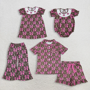 Vêtements de Boutique pour Enfants en Gros Printemps-Été : Tenues Brodées à Nœuds, Vêtements Smockés pour Enfants, Vêtements Camouflage pour Enfants - Product Image 1