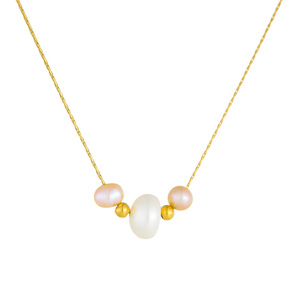 Pearl Necklace With Irregular Sized Pearls Stainless Steel Chain For Women Everyday Wear - Product Image 5