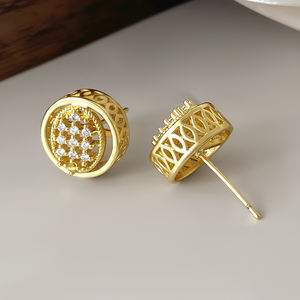 Orecchini Quadrati con Zirconi Cubici Placcati in Oro 18K, Gioielli con Pietre Preziose Multiple per Uso Quotidiano Femminile - Product Image 3