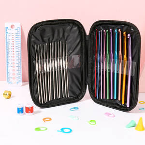 2025 नए 100 पीसी क्रॉकेट हुक सेट के साथ धागे बुनाई सुइयों के सिलाई उपकरण पूर्ण सेट बुना हुआ गेज कैंची सिलाई घरेलू उपकरण किट - Product Image 4