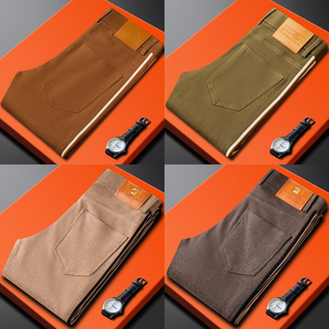 2025 usine personnalisé hommes printemps automne affaires pantalons décontractés haut de gamme confortable à la mode <span class=keywords><strong>grande</strong></span> <span class=keywords><strong>taille</strong></span> coton ample droite - Product Image 2