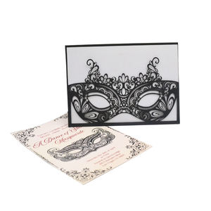 Invitations de poche découpées au laser pour Quinceañera, mariage, bal de promo, mascarade, style vintage, papier perlé pour les fêtes de remise de diplôme et d'<span class=keywords><strong>anniversaire</strong></span> - Product Image 1