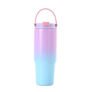 Termo de Acero Inoxidable 304 de 30oz, Nuevo Color Degradado, Doble Capa, Portátil para Exteriores, Botella para Auto, Aislamiento al Vacío, 6-12 Horas de Temperatura Constante - Product Image 4