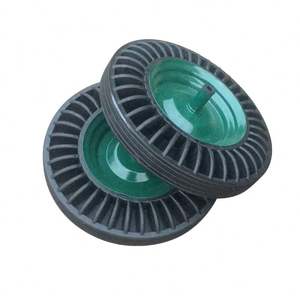 HENGYIDA Vente en gros des roues <span class=keywords><strong>de</strong></span> <span class=keywords><strong>brouette</strong></span> les plus vendues, 4-8 pouces, en caoutchouc massif et métal, roues pivotantes résistantes à l'usure, sans frein, protège-filets, ODM OEM - Product Image 1