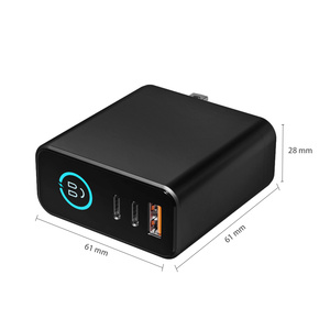 <span class=keywords><strong>Chargeur</strong></span> rapide intelligent à écran TFT AI 65W 100W avec ports 2C1A Type-C et USB-A QC 3.0, ignifuge pour ordinateur portable et montre connectée - Product Image 6