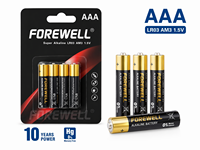 FOREWELL LR03 AAA 1.5V Baterai Alkaline Empat Kartrid 1150mAh Daya Tahan Lama Bebas Merkuri untuk Mainan Remote Alat Listrik