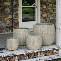 Extérieur Intérieur Populaire Jardin Moderne Forme Ronde Pot de Fleurs Pots de Fleurs en Ciment Cour Grand Pots de Fleurs au Sol pour Plantes