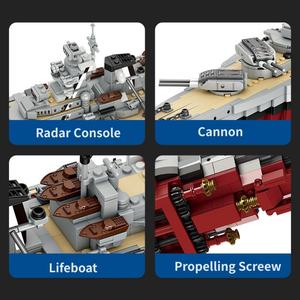 Ensemble de blocs de construction Bismarck Battleship FC 4201, simulation du célèbre navire de la Seconde Guerre mondiale, jouets de construction de bateaux, briques de construction de jouets - Product Image 5