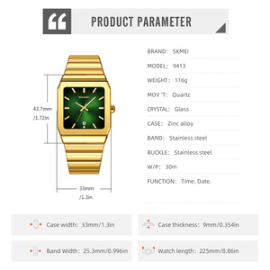 Reloj de Cuarzo para Hombre, OEM/ODM, Logotipo Personalizado, Reloj de Lujo con Correa de Acero Inoxidable, Caja Cuadrada, Resistente al Agua, Reloj de Pulsera Moderno, Venta al Por Mayor - Product Image 6
