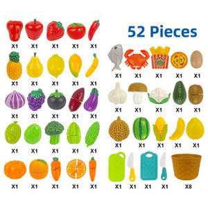 Ensemble de 52 jouets de découpe alimentaire, tri des couleurs et des formes, jeu d'imitation de cuisine avec fruits, légumes et fruits de mer, éducatif - Product Image 3