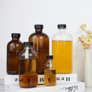 Vente en gros Bouteilles de kombucha vides en verre rond Boston ambré de 16oz 32oz avec couvercles - Product Image 5