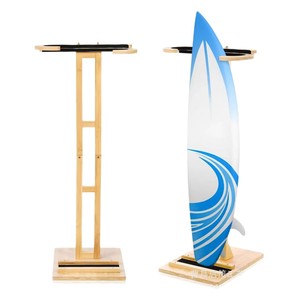Estante vertical de madera para almacenamiento de tablas de surf, soporte de exhibición para tablas de surf, skate y esquí. - Product Image 5