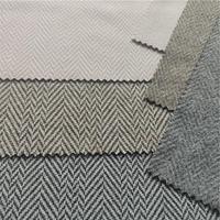Tissu jacquard personnalisé de Chine, en maille poly classique brossée, imprimé, à motif chevron, en tweed, certifié OEKO-TEX, poids lourd pour filles et hommes