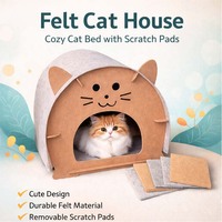 Lit pour animaux de compagnie en feutre écologique, confortable, pliable, imperméable, protecteur, pour chats, chiens, petits animaux, housse amovible, durable, pour l'intérieur