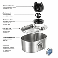 [Vente directe usine] Fontaine à eau intelligente pour chat en acier inoxydable 3,2 L, distributeur d'eau pour animaux de compagnie en gros avec capteur automatique