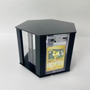 Wholesale Modern <b>Rotating</b> Custom Acrylic Display Stand Easy Assembly Trading Card Grading Slab for Desktop Showcase - Product Image 1