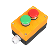 Botón de Paro de Emergencia de 22 mm, 2NO, IP65, Impermeable, Plateado, Electrónico, Interruptor de Control, 10A, Terminal de Tornillo Mecánico, Plástico Plano