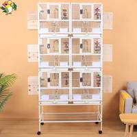 Cage d'élevage multi-niveaux pour oiseaux, grande cage à canaris empilable, cage mobile modulable pour pigeons et perroquets - En promotion