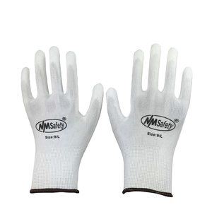 NMSHIELD, guantes blancos recubiertos de <span class=keywords><strong>PU</strong></span>, guantes antideslizantes para trabajo al aire libre con forro de nailon, equipo de protección certificado EN388 para trabajo en el jardín - Product Image 1