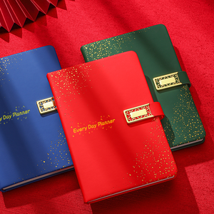 Cuaderno de negocios personalizado A5 2024, superventas, cubierta de cuero, tapa dura, logotipo personalizado, pluma de encuadernación de costura, juego de regalo - Product Image 3