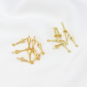 Pince à perles en cuivre plaqué or 18 carats, coupe baguette conique, pour la fabrication de boucles d'oreilles, accessoires de bijoux DIY B30 - Product Image 4