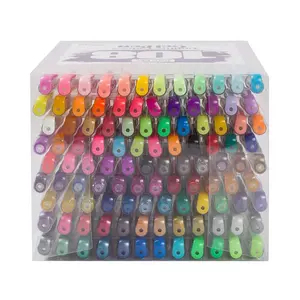 उच्च गुणवत्ता 108 रंग ग्लिटर मिनी प्यारा जेल पेन सेट उपहार बॉक्स रंगीन जेल स्याही पेन