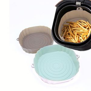   Venta al por mayor: 2 unidades de moldes de silicona reutilizables y gruesos para freidoras de aire, bandejas y cestas de silicona para freidoras de aire. - Product Image 1