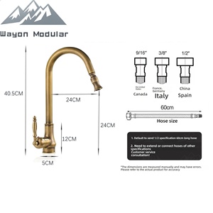 Grifo de Cocina con Rociador Extraíble, Mezclador de Agua Fría y Caliente de Latón Sólido con Doble Modo de Flujo en Cascada - Product Image 3