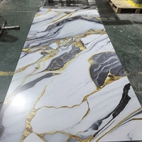 Panneaux muraux faciles à installer en marbre SPC de luxe du Qatar et du Liban, panneaux muraux en PVC, feuille de marbre UV pour la décoration murale