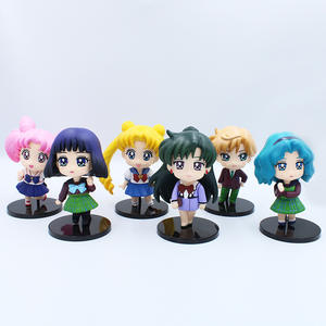 Set de Figuras de Sailor Moon Versión Q con Chibiusa, <span class=keywords><strong>Ami</strong></span>, Usagi, Rei, Mamoru y Setsuna, Figuras de Acción de Anime para Decoración de Escritorio - Product Image 2
