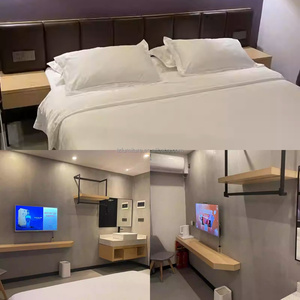 Customized Low Priced Hotel Project Furniture Bedroom Sets Wooden Bed Frame With Nightstands Headboard Vanity <b>Unit</b> & <b>TV</b> Console - Product Image 6