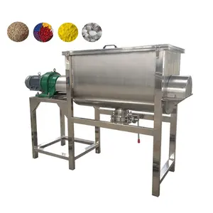 Fertilizer Stainless Steel Ribbon Industrial Flour Dry Powder protein and vitamin powder mixer 100kg 500kg ribbon mixer machine