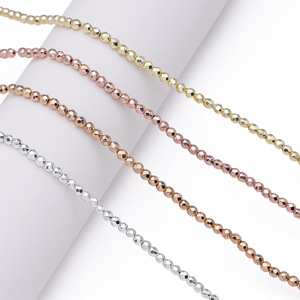 Perles facettées en pierre de calcare noire, perles rondes en vrac pour la fabrication de bijoux, accessoires DIY, vente en gros, origine Yiwu, été 2025 - Product Image 1