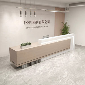 Escritorio <span class=keywords><strong>de</strong></span> Recepción <span class=keywords><strong>de</strong></span> bienvenida Simple moderno edificio <span class=keywords><strong>de</strong></span> oficinas conserje escritorio <span class=keywords><strong>empresa</strong></span> recepción escritorio madera cajero personalización - Product Image 2