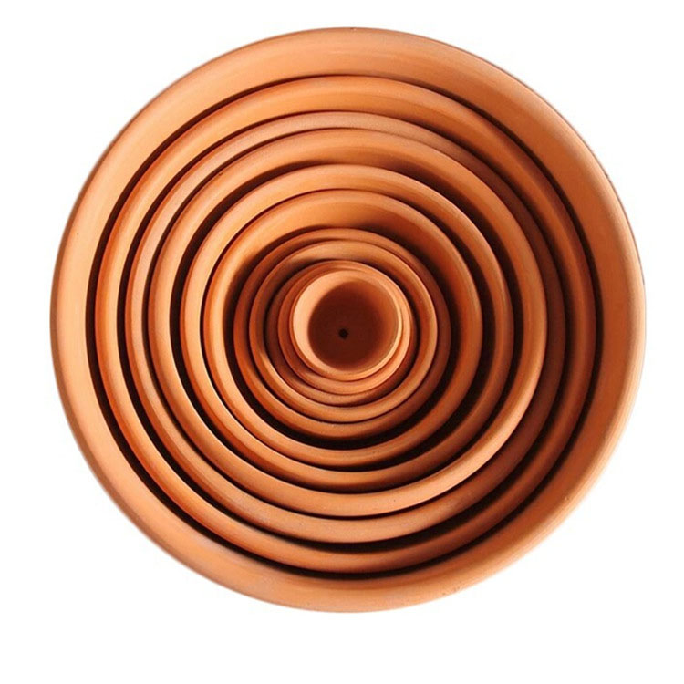 Toptan terracotta büyük küçük bitki saksı dayanıklı saucer damla tutucu tepsiler