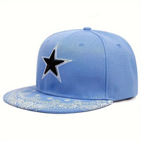 Gorras Unisex para Hombre, Gorra de Béisbol con Visera Plana, Ajustable, Bordada con Estrella