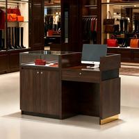 Mostrador de Recepción Pequeño y Moderno, Vitrina de Vidrio, Mostrador de Caja para Tienda, Mostrador Integrado para Joyería y Accesorios