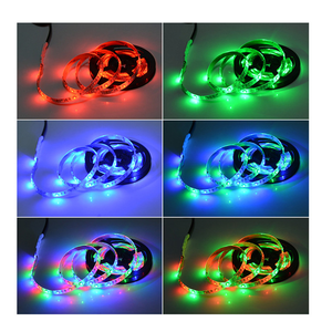 5050 RGB <span class=keywords><strong>LED</strong></span> Strip ánh sáng <span class=keywords><strong>5V</strong></span> TV nền trang trí ánh sáng dây 24 phím điều khiển từ xa IP20 Nhôm 1M 2m 3M 5m tùy chọn - Product Image 5