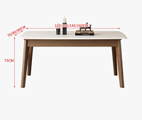 Ensemble de table à manger élégante en bois de chêne massif pour 4 personnes avec chaises de salle à manger au design moderne en bois pour la maison et l'hôtel