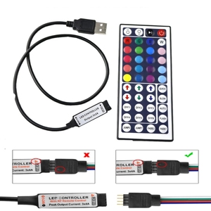 DC 5V USB Controller RF รีโมทคอนโทรลไร้สายหรี่ไฟมินิ 3key 17key 24key 44keys สําหรับ 5050/2835/3528 RGB ไฟ Led Strips - Product Image 5