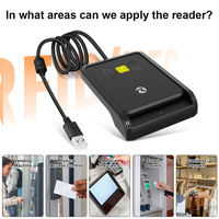 ZOWEETEK Dual RFID/NFC Smart USB Chip lector de tarjetas escritor personalizado ATM CAC ID IC SIS lector de tarjetas de crédito para dispositivos inteligentes
