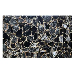 Panel de luz Led acrílico de resina de ónix Artificial, piedra de revestimiento de pared translúcida retroiluminada